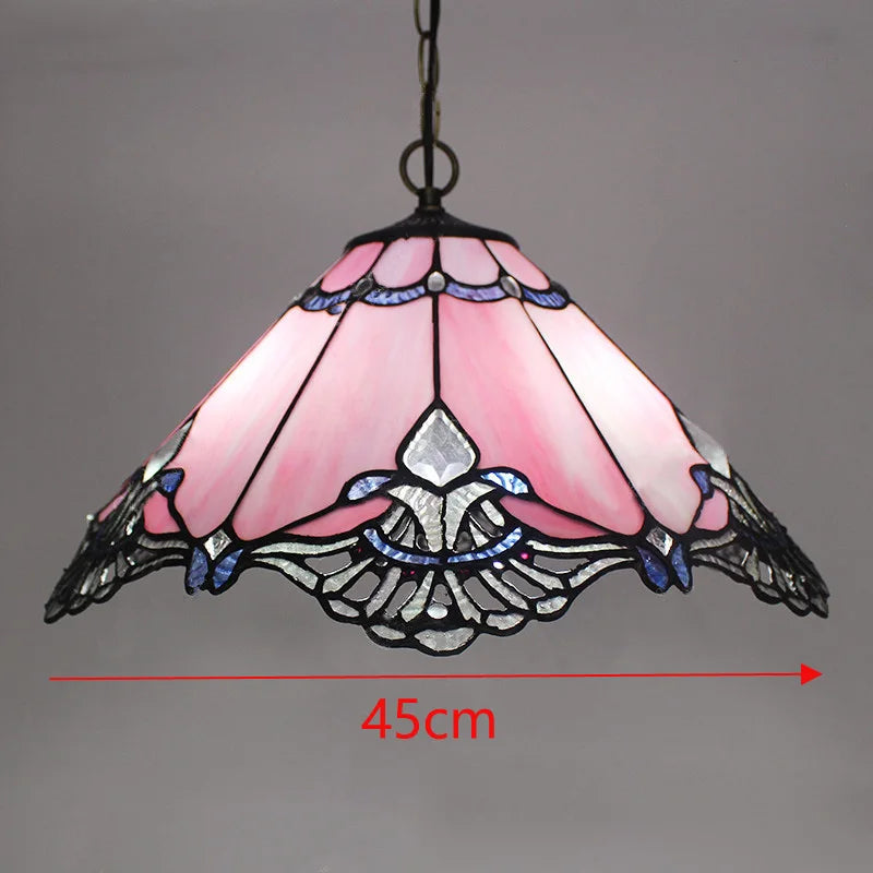 Tiffany stained glass chandelier Mediterranean style for elegant interiors - vue 10 sur 22