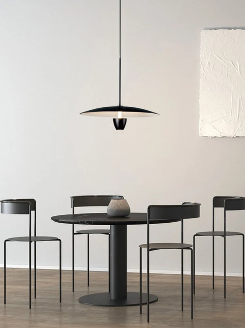 Modern circular chandelier for minimalist decor and elegant lighting - vue 3 sur 7