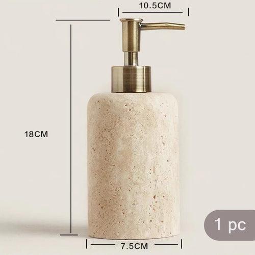 marble bathroom kit with gel holder and dispenser - vue 9 sur 8