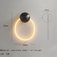 Creative distinctive silicone LED ring wall light 3000K