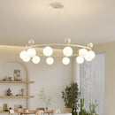 Glass and metal chandelier dynamic lighting style