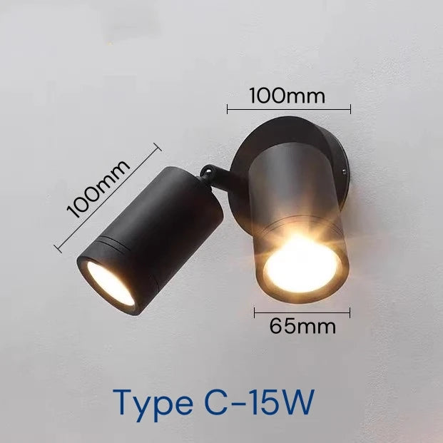 Double head outdoor LED spotlight waterproof for garden balcony fence