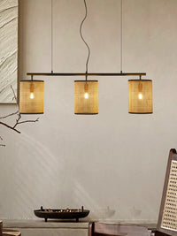 Retro rattan chandelier in rustic style for creative lighting
