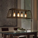 Vintage industrial iron pendant light rectangular lantern for living room and bedroom
