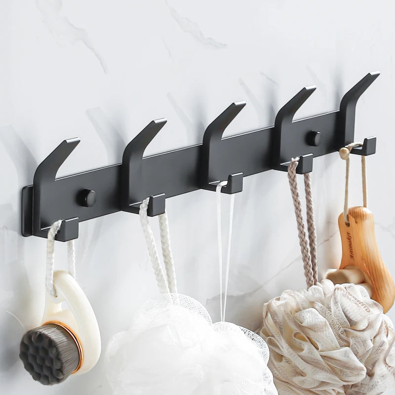 modern black aluminum wall mounted towel hooks