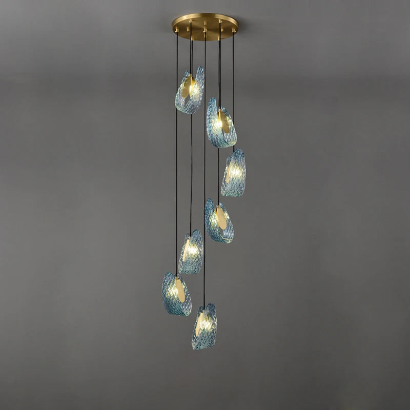 Art deco copper chandelier for elegant lighting