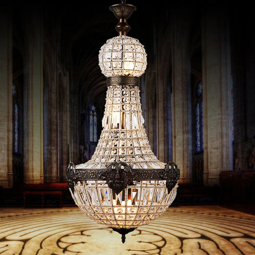 European crystal chandelier 6 lights for elegant interiors - vue 3 sur 7