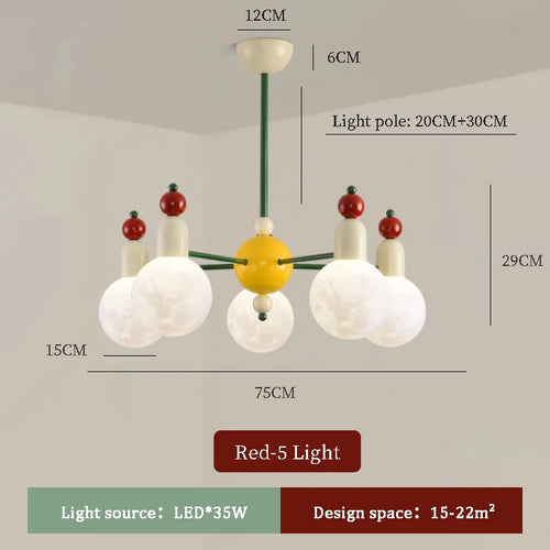 Modern chandelier for children's room nordic design bright and colourful - vue 12 sur 12