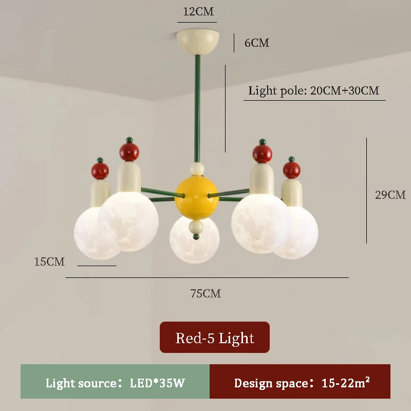 Modern chandelier for children's room nordic design bright and colourful - vue 11 sur 12