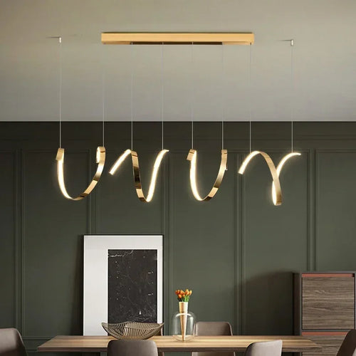 lustre led suspendu design moderne décoratif de luxe irrégulier - vue 5 sur 11