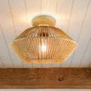 Rattan and wicker ceiling light