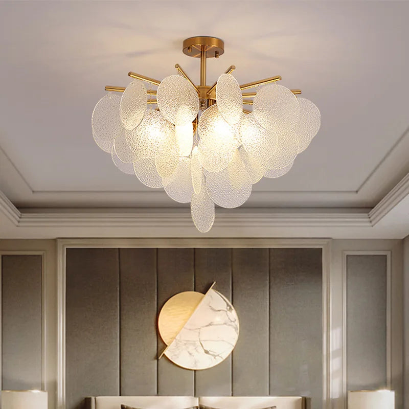 Glass Chandelier with Luxury Romantic Wind Chimes