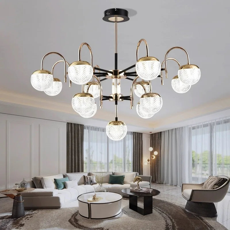 Modern wrought iron chandelier for interior decoration - vue 6 sur 9