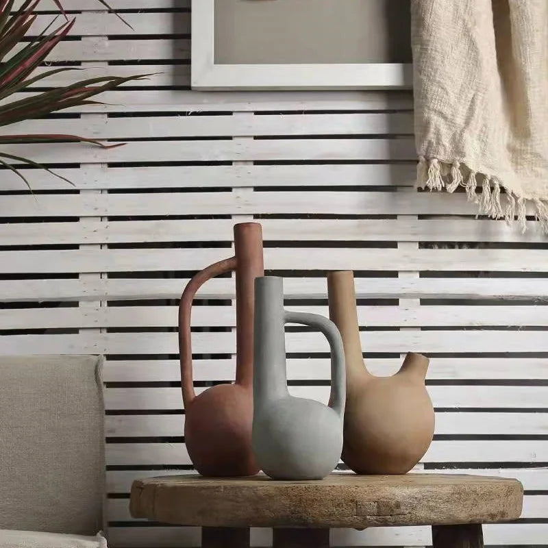 vintage geometric ceramic vase for craft decoration