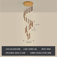 Modern LED walnut chandelier for simple Nordic duplex