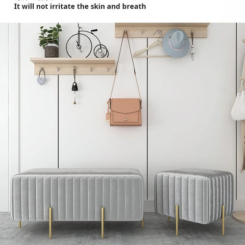 Nordic creative multifunctional velvet bench for living room and bedroom - vue 2 sur 16