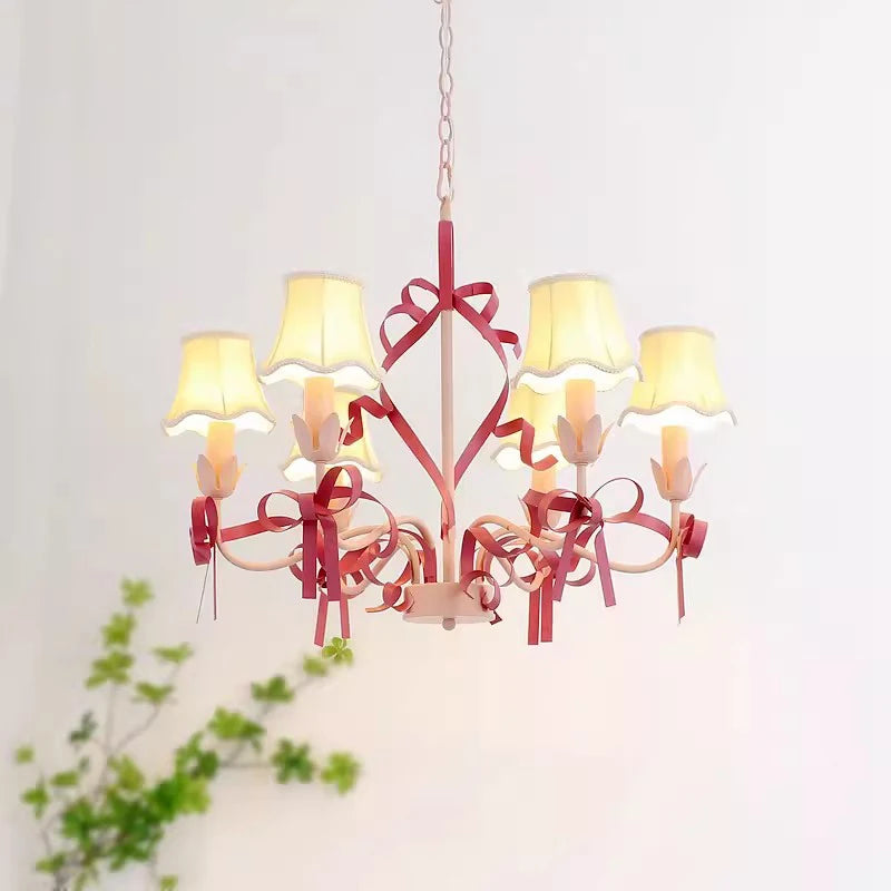 Pink princess chandelier for children's bedroom decor