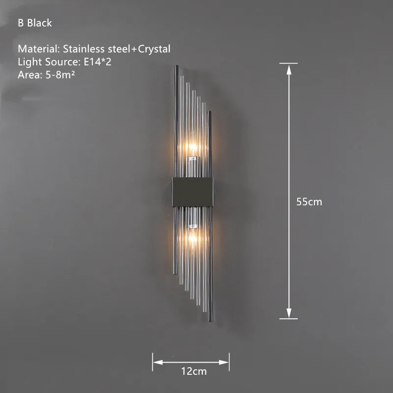 Luxury nordic crystal LED wall light for stylish interiors