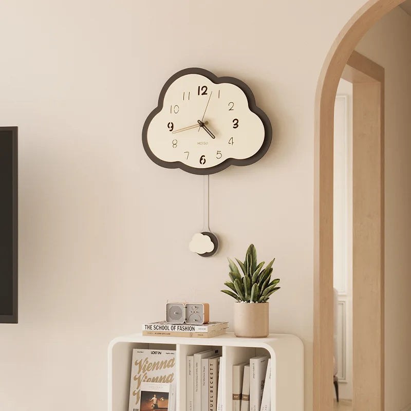 creative retro cloud clock simple and light decoration - vue 5 sur 7