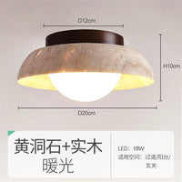 Nordic natural yellow travertine round ceiling lights