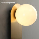 Nordic gold copper wall light with LED glass globe