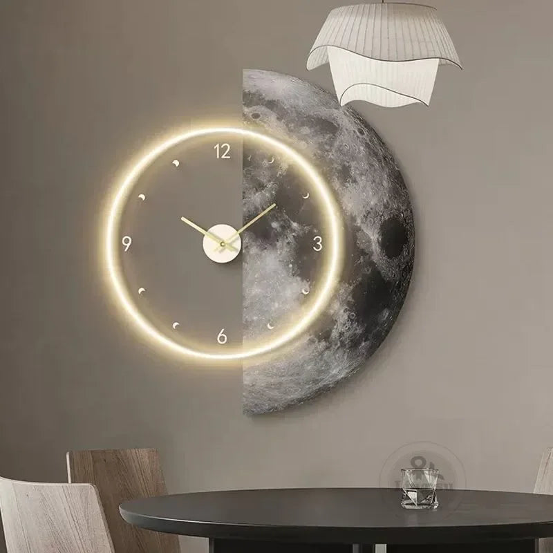 modern design led wall clock for home decor - vue 3 sur 10