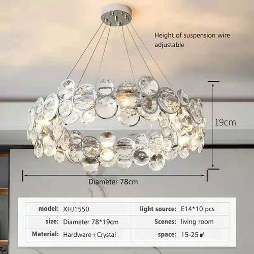 Modern nordic style crystal chandelier for luxurious interiors - vue 11 sur 10