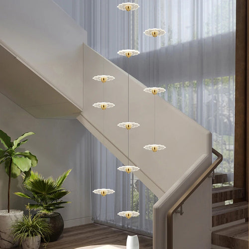Modern LED chandelier for decorative indoor lighting - vue 5 sur 26