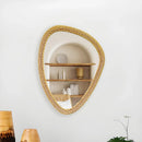 Handmade rattan bohemian woven mirror artisan home decor