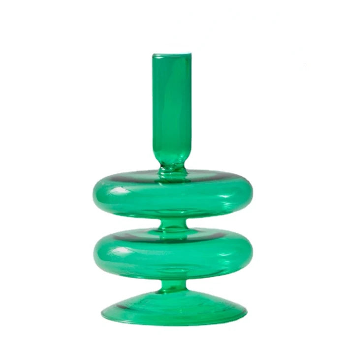 Glass taper candle holders for wedding table decoration
