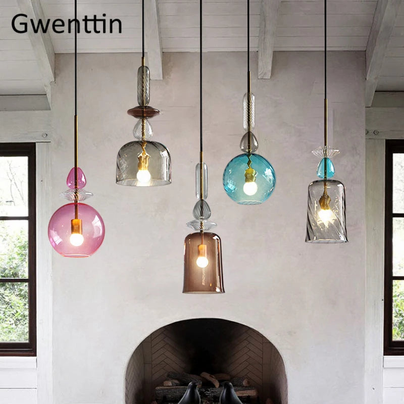 Modern glass pendant light for interior decor and lighting