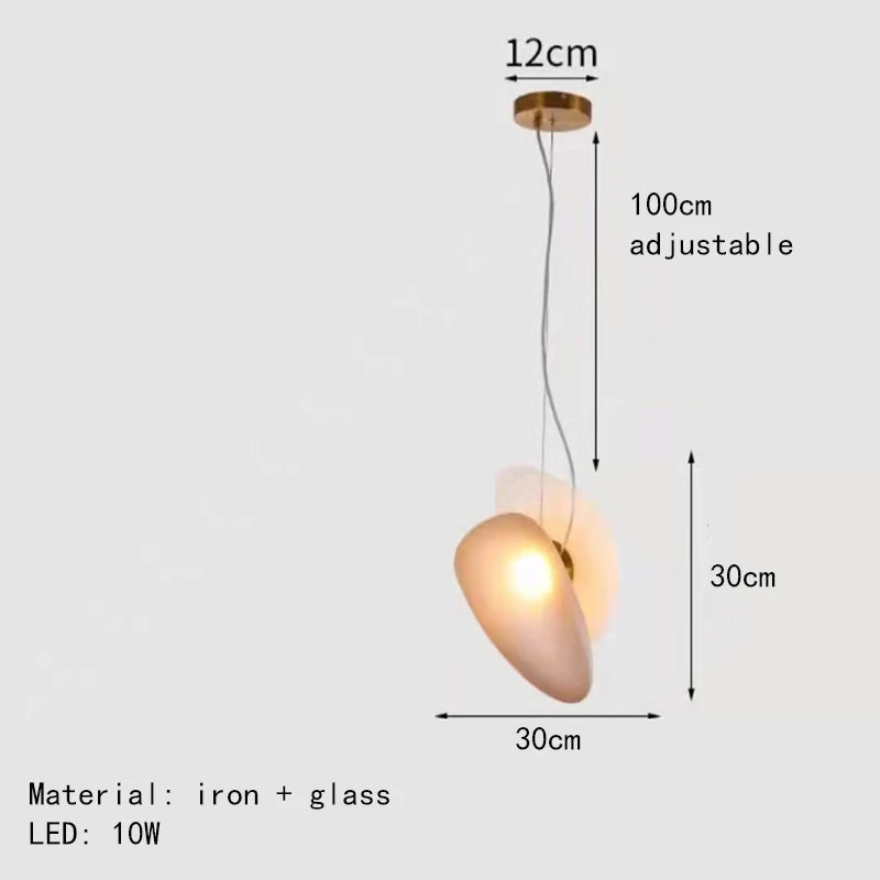 Modern glass LED pendant light with adjustable cable for indoor decor - vue 19 sur 28