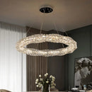 Modern crystal chandelier with dimmable remote control for restaurants