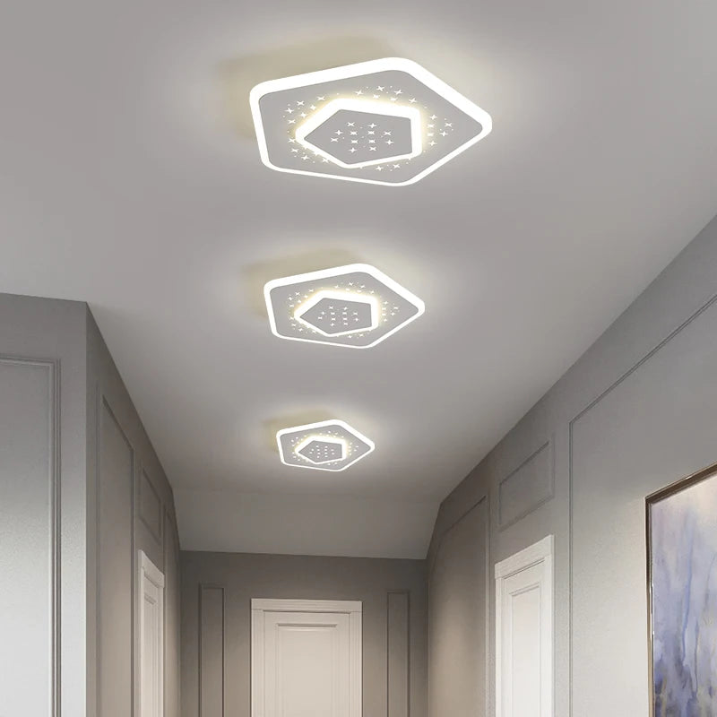 Creative star acrylic recessed LED flush ceiling light for balconies