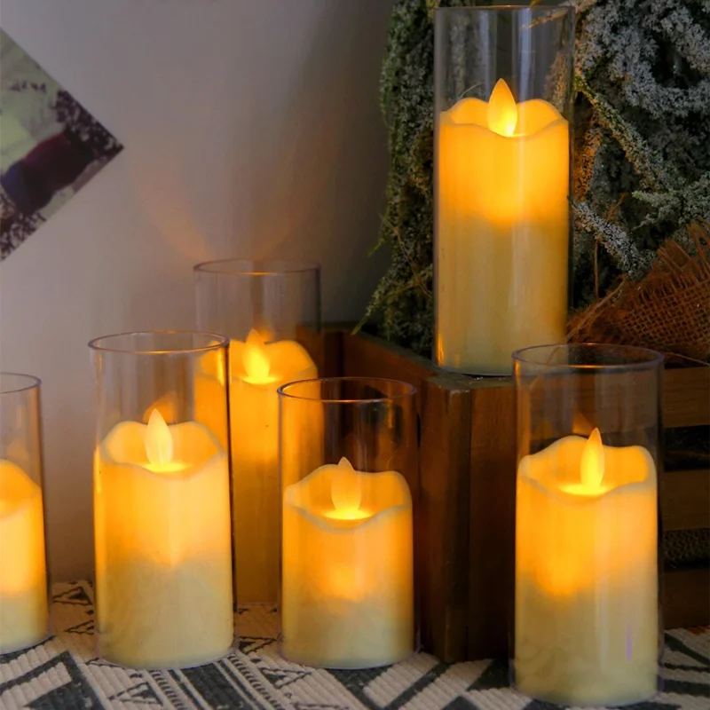 Set of 6 flameless LED candles for wedding and Christmas
