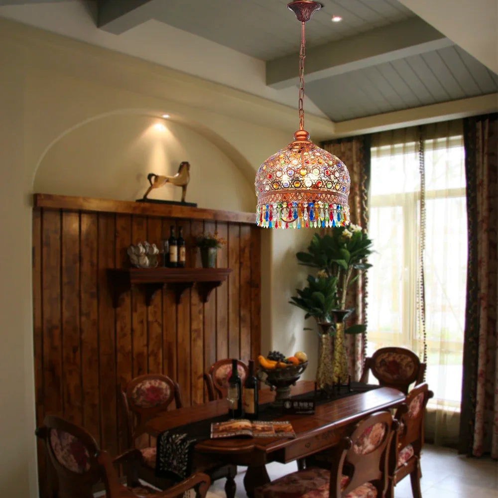 Thai crystal pendant light for indoor and outdoor decoration - vue 4 sur 6
