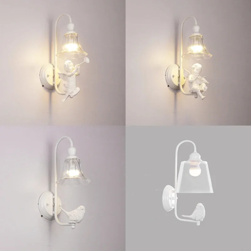 Modern angel resin wall light for study lighting
