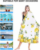 Microfibre beach towel with lemon floral summer design