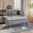 HOMCOM storage bench upholstered in linen with flip cover 101x38,5x44,5 cm