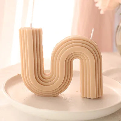 geometric u-shaped scented candles for home decor - vue 12 sur 22