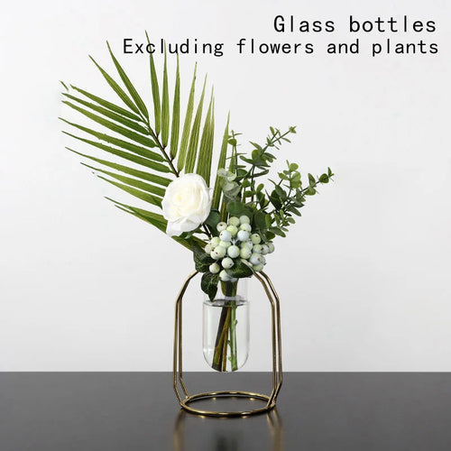 geometric wrought metal vase for modern decoration - vue 8 sur 8