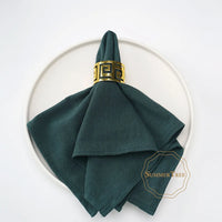 Vintage washed cotton table napkin with lace edge