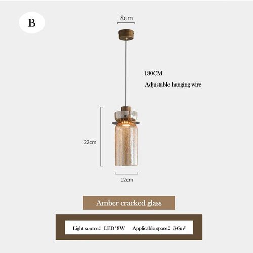 Retro crackled glass chandelier for modern interiors