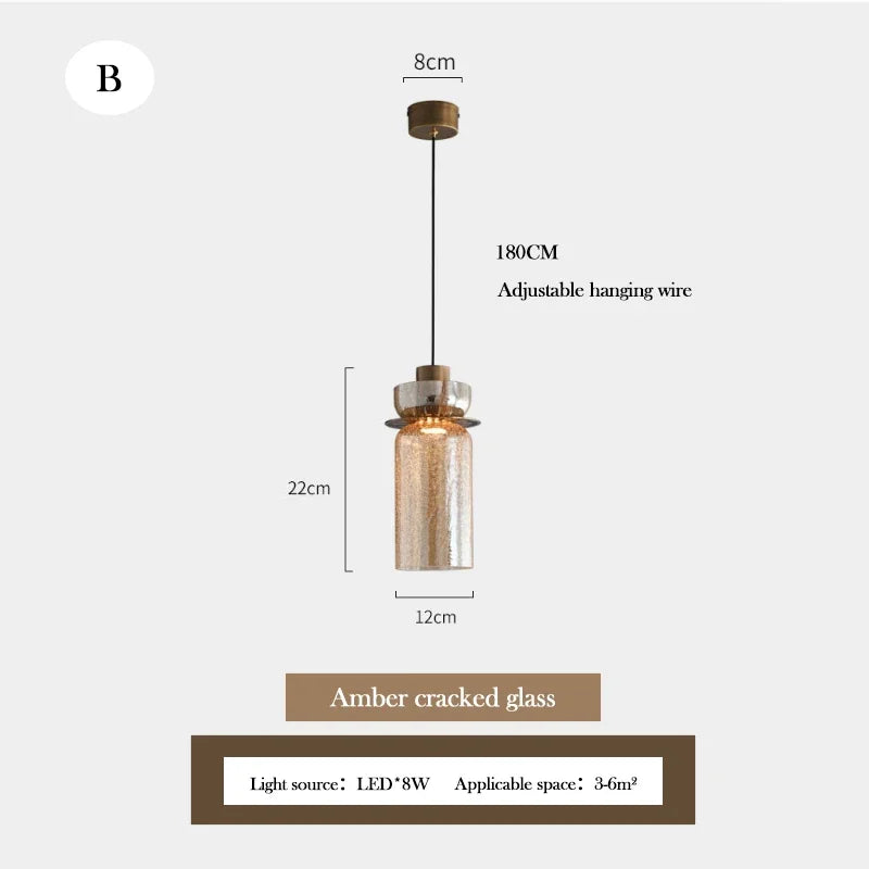 Retro crackled glass chandelier for modern interiors