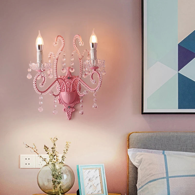 Creative Scandinavian crystal LED wall light for children's bedroom