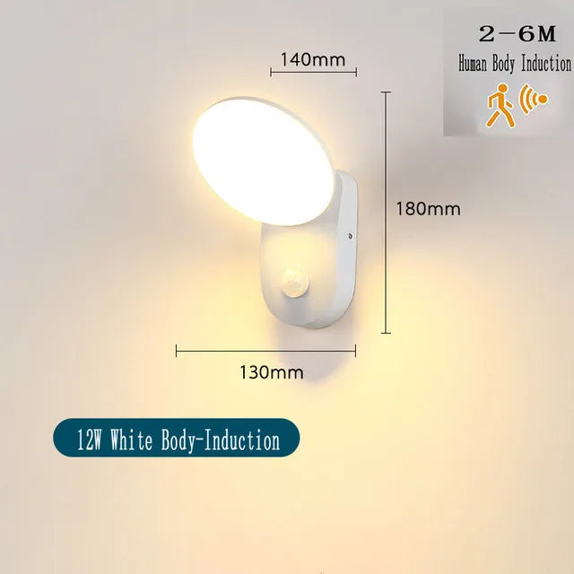 Modern outdoor LED wall light with waterproof sensor for garden