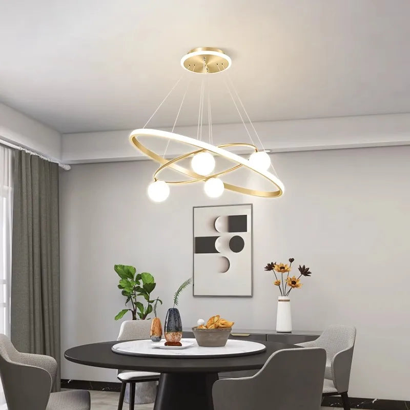 Home decoration chandelier for dining room, pendant ceiling lamp, modern indoor lighting - vue 3 sur 8