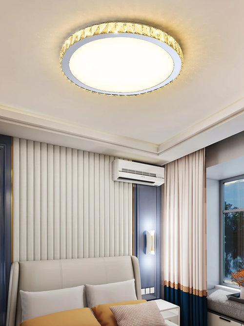 Modern luxury crystal round ceiling light for interiors - vue 5 sur 18
