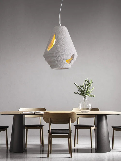 Modern nordic wabi sabi art pendant lamp creative lighting decor - vue 3 sur 12