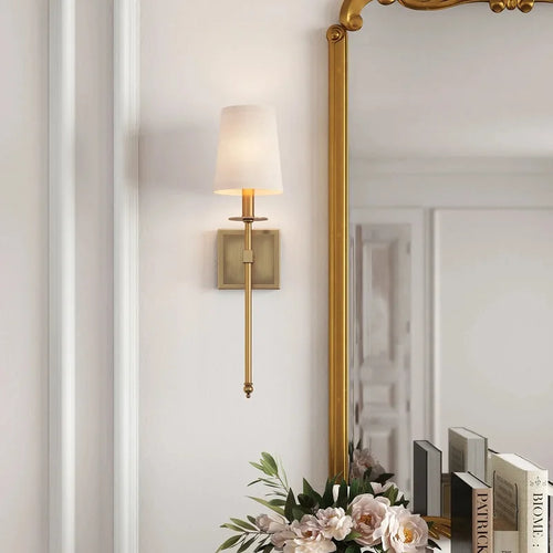 Elegant long shade iron wall light for interiors - vue 7 sur 7